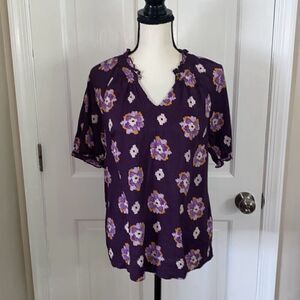 Sonoma short sleeve floral print blouse size M